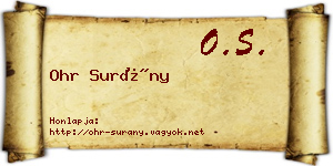 Ohr Surány névjegykártya